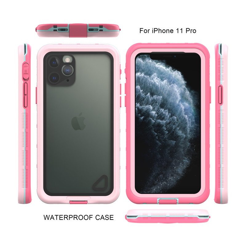 iPhone 11 Pro 방수 케이스 Wterproof 전화 지갑 iPhone 11 Pro (Pink)를위한 최고의 방수 Puch 투명 뒷면 커버