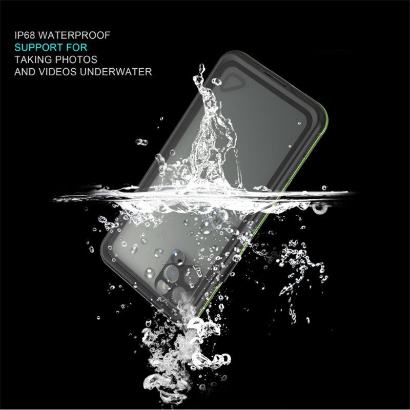 투명한 뒤 표지를 가진 수영 물 iphone 11 직업적인 최대 상자 lifeproof 전화 (검정)를위한 방수 전화 상자