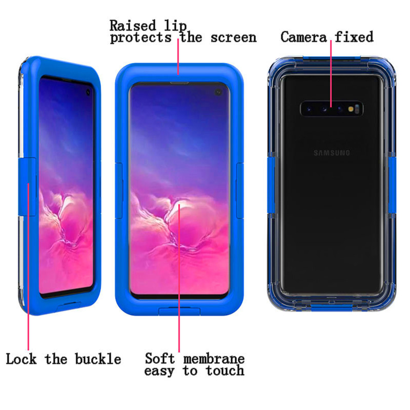 삼성 S10를위한 수중 전화 보호 제일 생활 증거 전화 상자 (파란색)