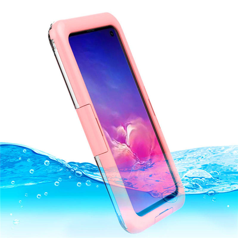 삼성 S10에 대한 새로운 저렴한 방수 전화 케이스 (핑크)