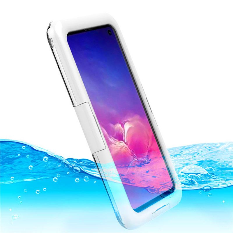 삼성 S10 (흰색) 전화 물 보호기 생활 케이스에 물이 든 전화 케이스