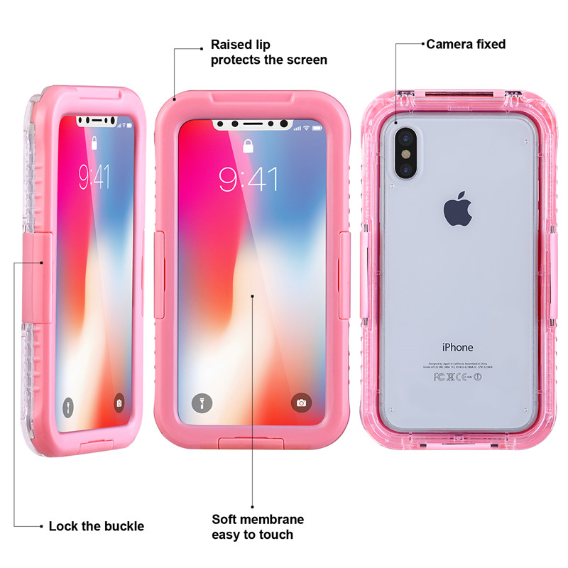 아이폰 XR ip68 방수폰 지갑 만사 모두 보호세트 (핑크)